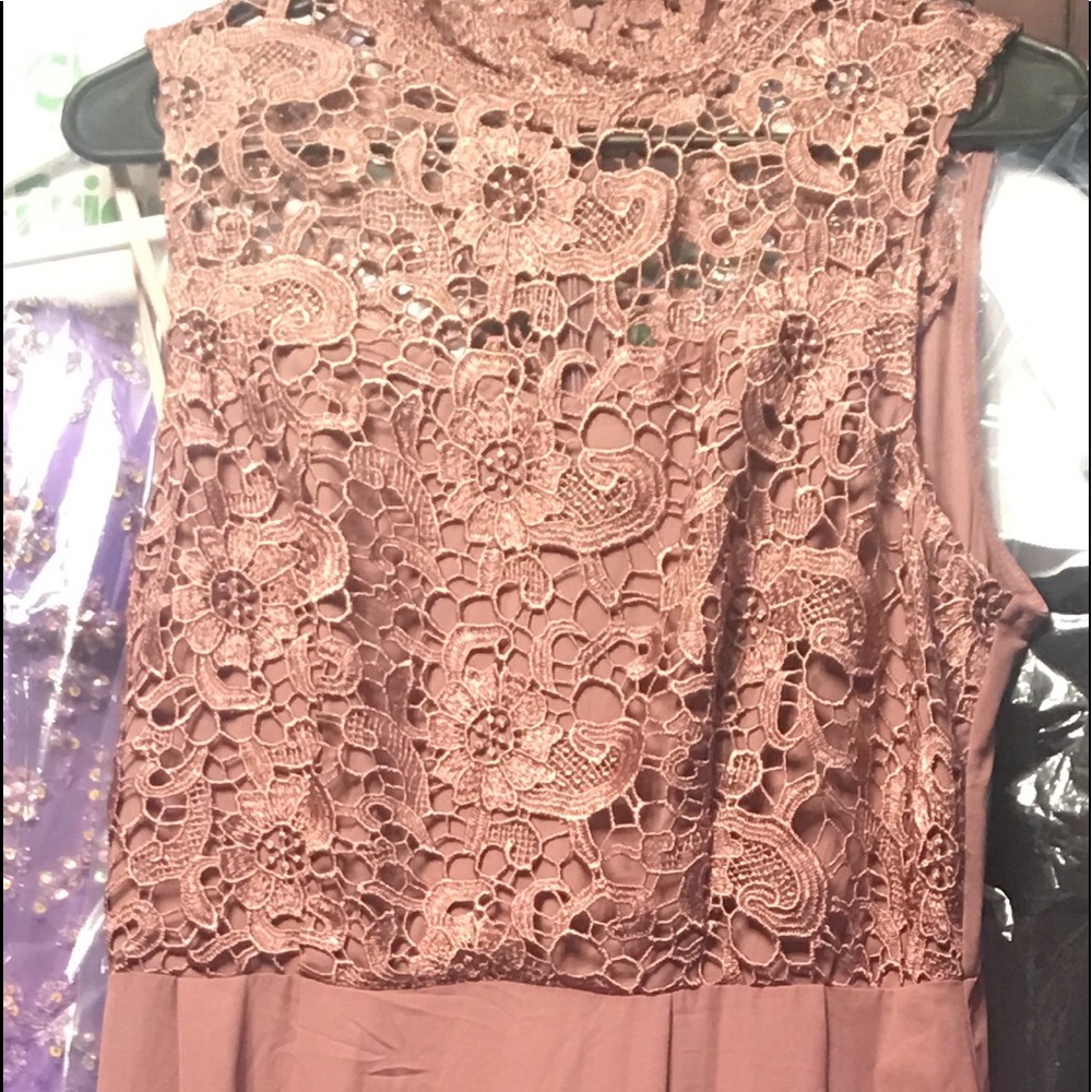 Whimsical Lilac Sleeveless Chiffon and lace Gown